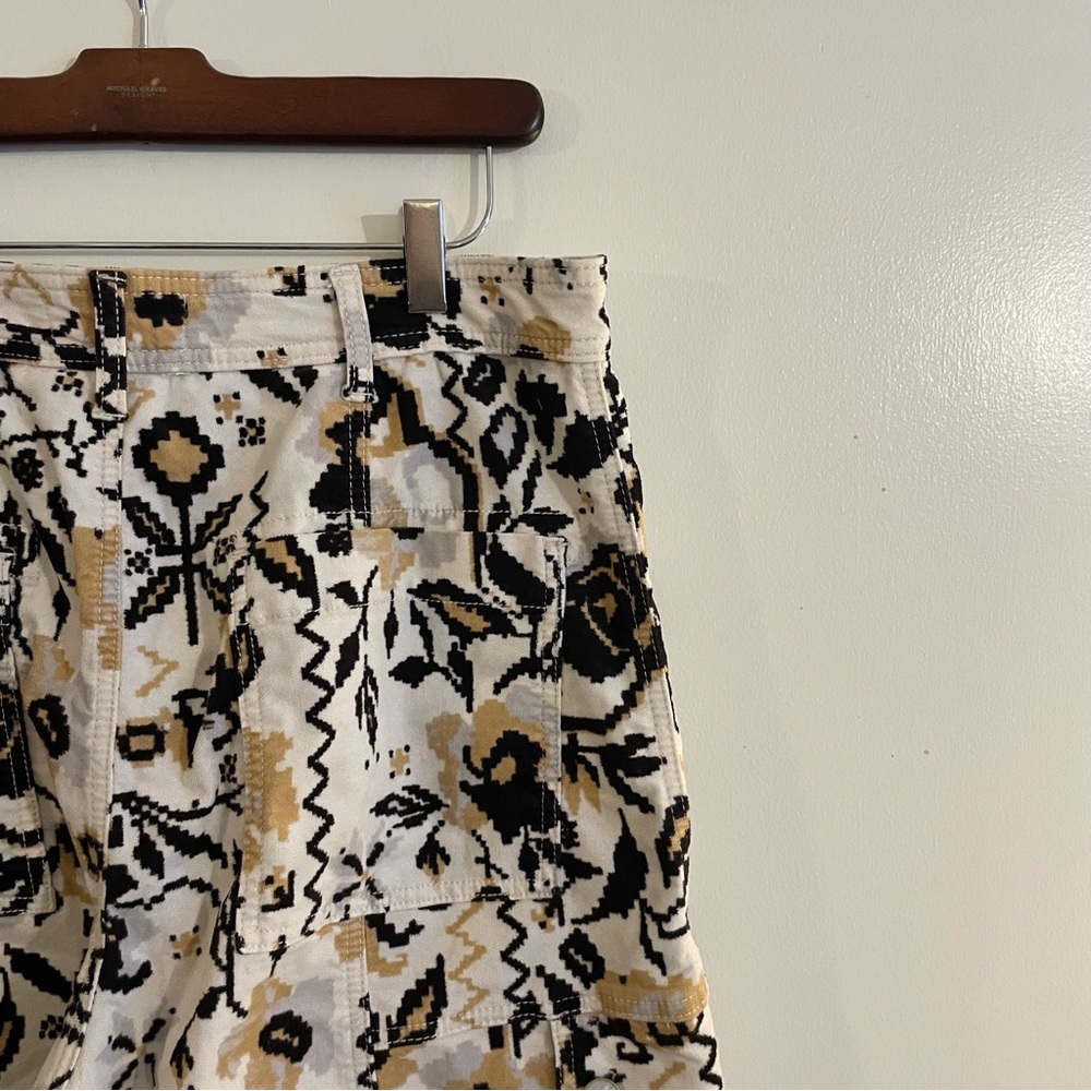 Anthropologie Tapered Floral Corduroy Pants Barrel size 14 - Picture 3 of 7